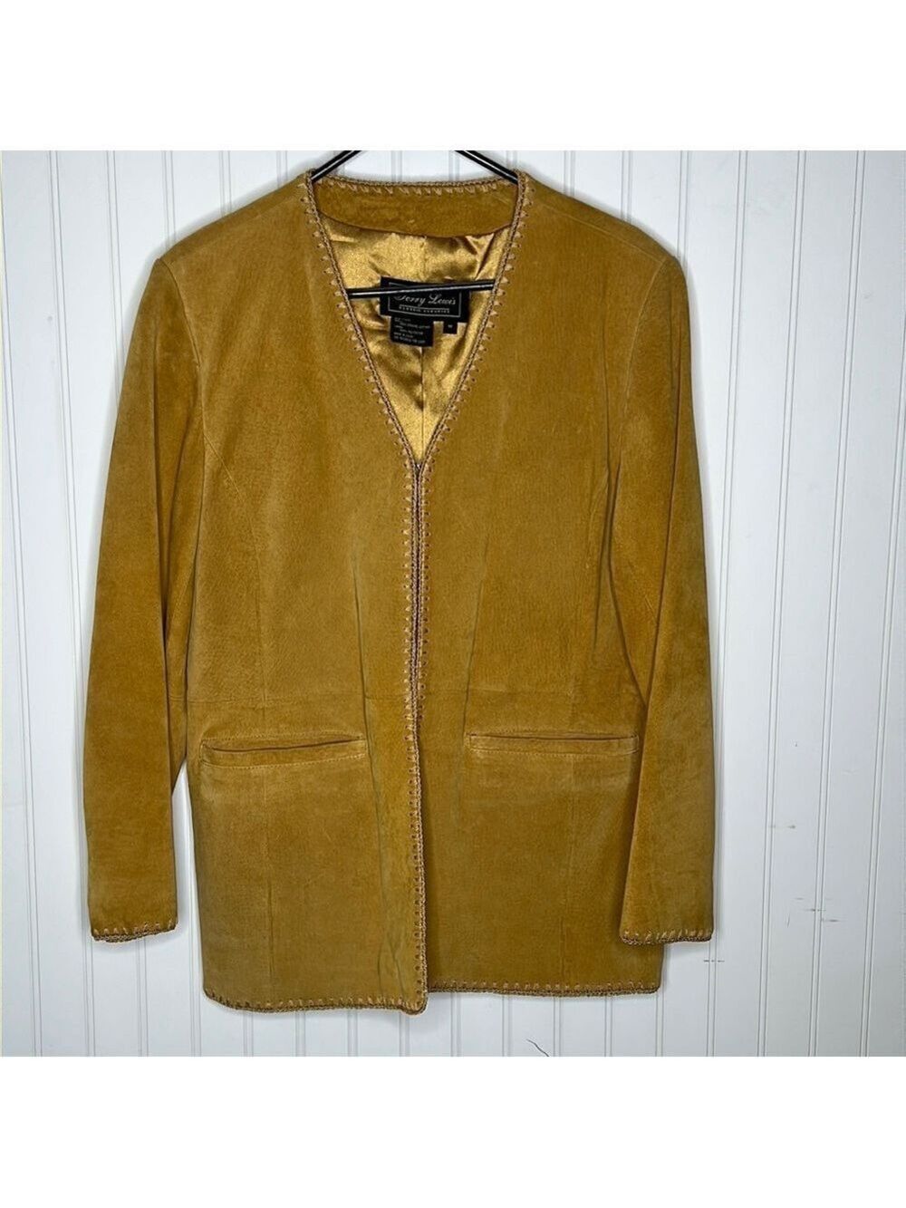 Terry Lewis Classic Leather Blazer Jacket Size Medium